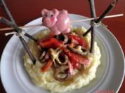 Rezepte für Kinder 16 :  "Lagerfeuer" mit "Schwein" am Spieß - Rezept