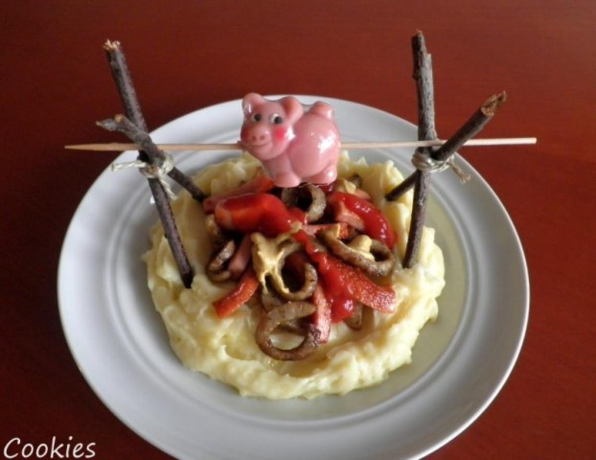 Rezepte für Kinder 16 :  "Lagerfeuer" mit "Schwein" am Spieß - Rezept - Bild Nr. 2