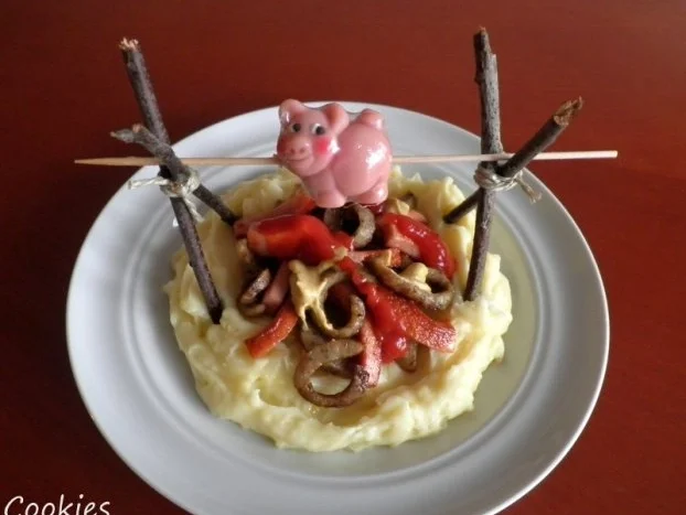 Rezepte für Kinder 16 :  "Lagerfeuer" mit "Schwein" am Spieß - Rezept - Bild Nr. 2