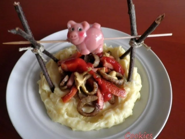 Rezepte für Kinder 16 :  "Lagerfeuer" mit "Schwein" am Spieß - Rezept - Bild Nr. 3