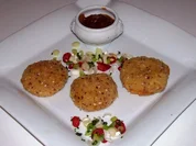 Snack/Vorspeise: Scharfe Chili-Käsetaler mit Camembert und Parmesan - Rezept