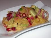 Salat/Vorspeise: Fruchtiger Avocado-Orangen-Salat mit Granatapfel - Rezept