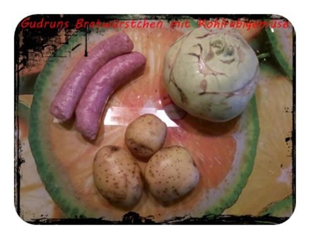 Fleisch: Bratwürstchen mit Kohlrabigemüse und Salzkartoffeln - Rezept - Bild Nr. 2