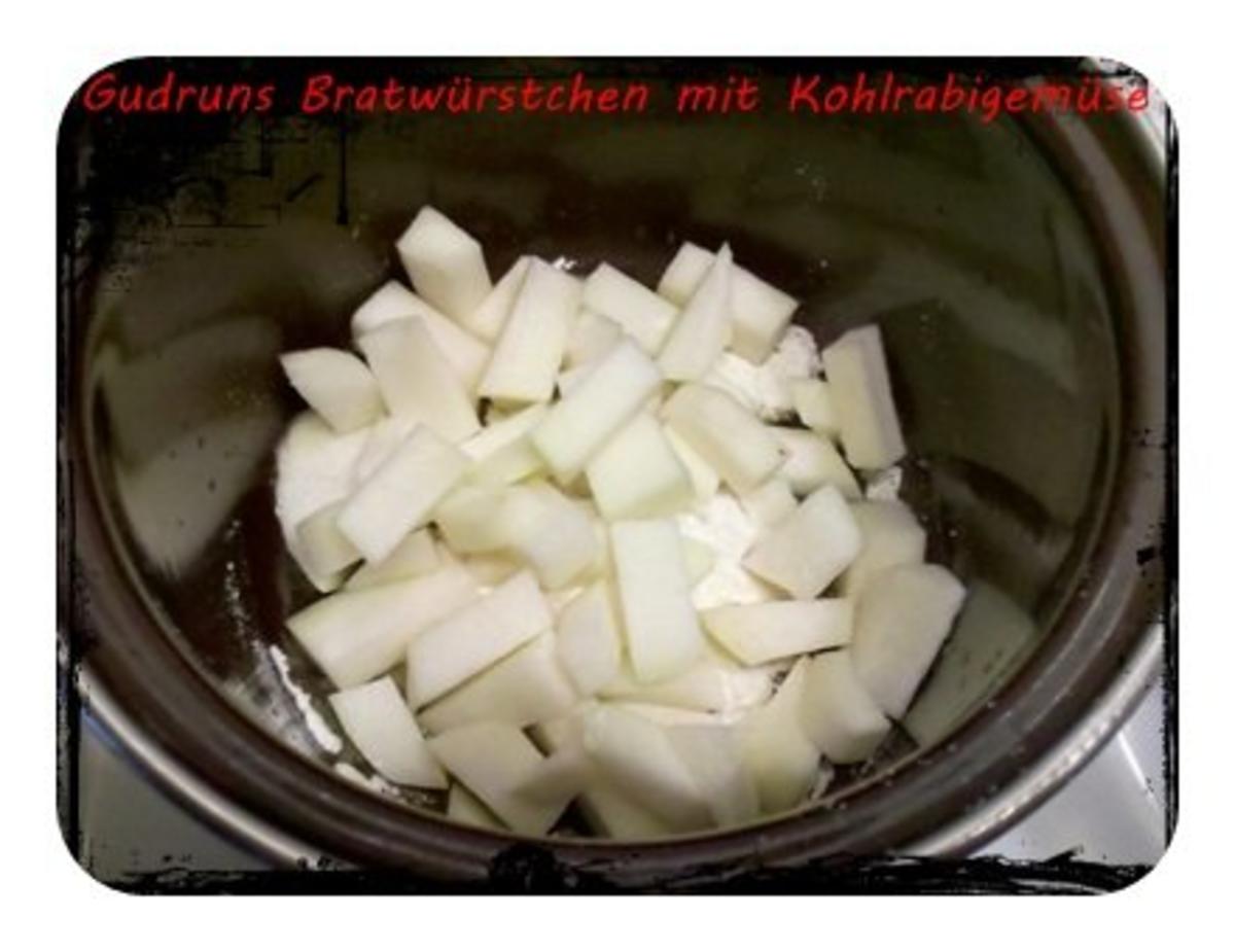 Fleisch: Bratwürstchen mit Kohlrabigemüse und Salzkartoffeln - Rezept - Bild Nr. 5