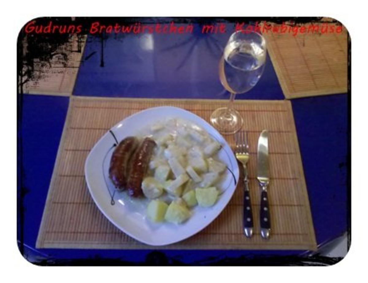 Fleisch: Bratwürstchen mit Kohlrabigemüse und Salzkartoffeln - Rezept - Bild Nr. 13