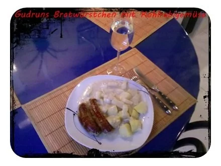 Fleisch: Bratwürstchen mit Kohlrabigemüse und Salzkartoffeln - Rezept - Bild Nr. 15