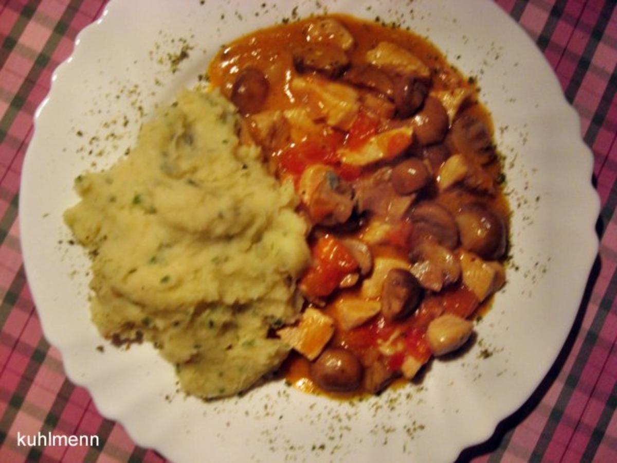 Hähnchenpfanne nach Jägerart - schnell &amp; einfach - 75 kcal/100g