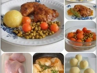 Geschmortes Rosmarin - Thymian Hähnchen mit Klößen und Gemüse dazu - Rezept - Bild Nr. 14