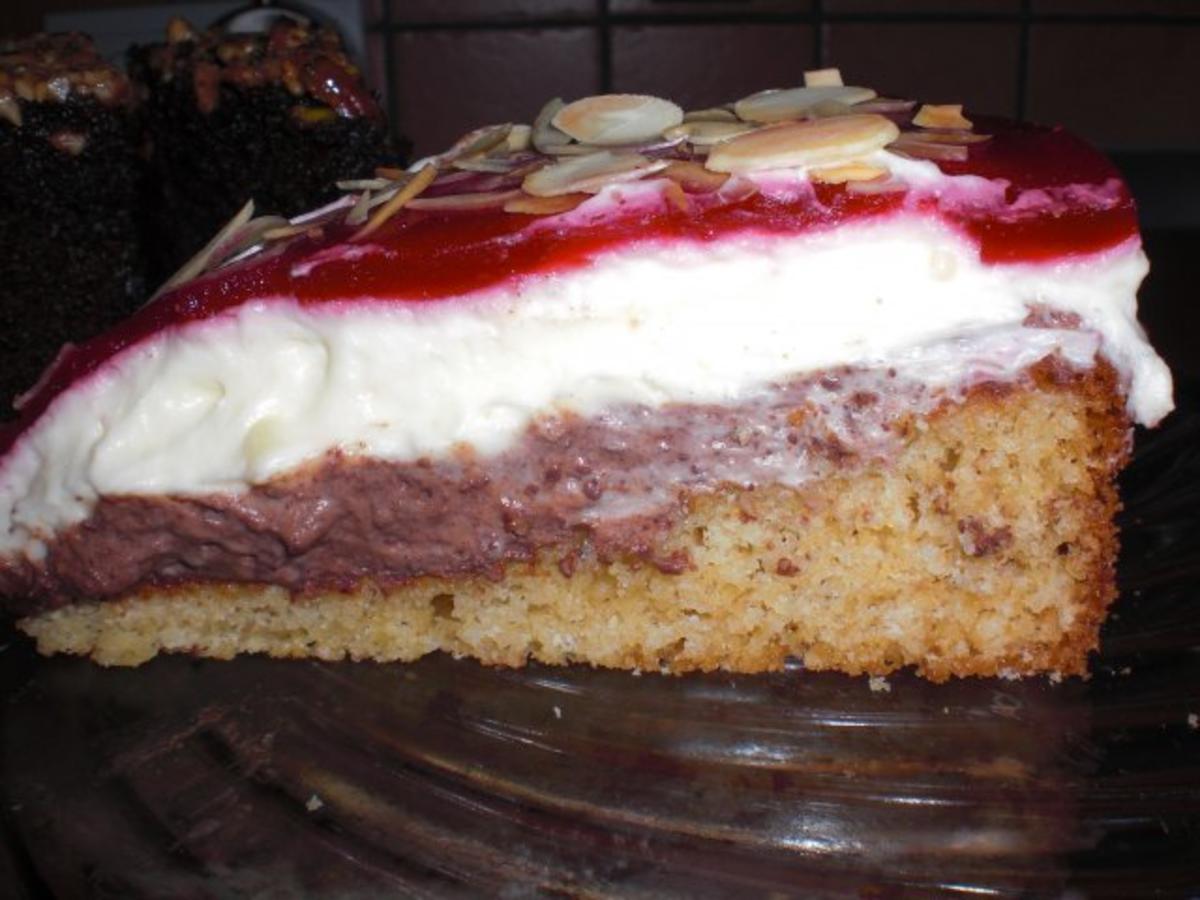 Himbeertorte mit Schoko- und Vanillesahne - Rezept von 17124