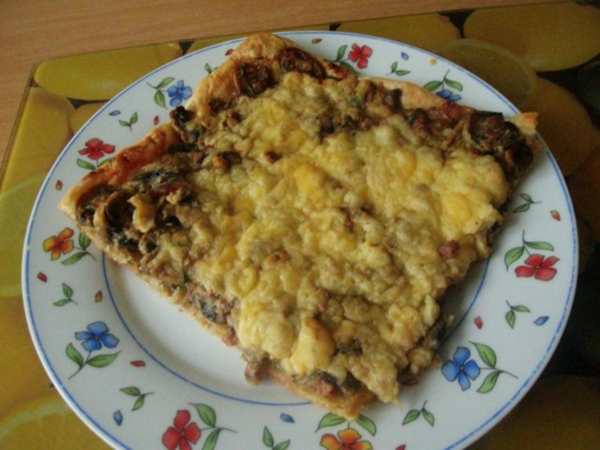 Bilder für Herzhafter Champignons - Schinken Kuchen - Rezept