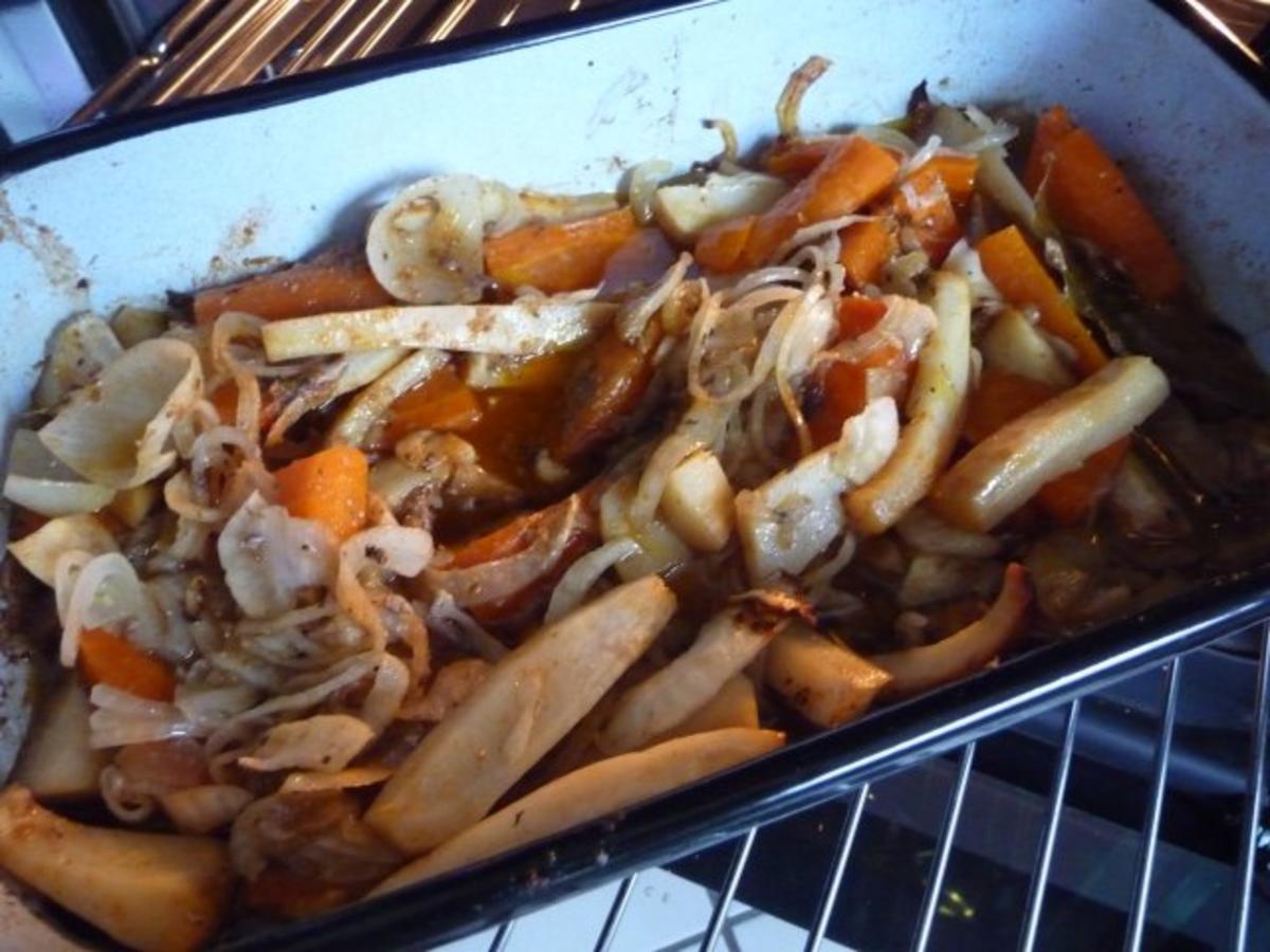 Geflügel : Putenoberschenkel auf Gemüsebett mit Kartoffeln - Rezept - Bild Nr. 17