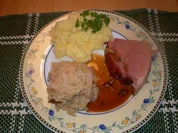 Schäufele mit Sauerkraut und Kartoffelpürree - Rezept