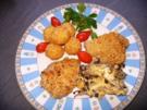 Kalbsmedaillons, Shimeji-Pilze und Mandelbällchen - Rezept