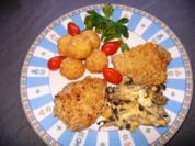 Kalbsmedaillons, Shimeji-Pilze und Mandelbällchen - Rezept