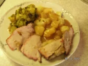 Schweineschulter glasiert mit Rosenkohl - Rezept