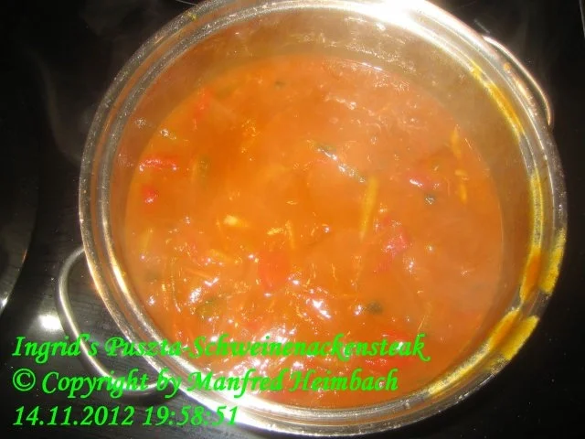 Rezept: Fleisch – Ingrid’s Schweinenackensteak an feuriger Pusztasauce Bild Nr. 2 Fleisch – Ingrid’s Schweinenackensteak an feuriger Pusztasauce - Rezept - Bild Nr. 2