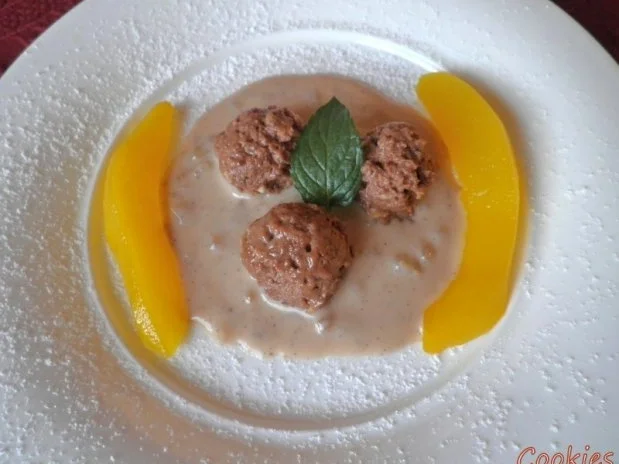 Walnuss - Lebkuchen - Mousse an einer Walnuss - Soße und Safranbirnen ... - Rezept - Bild Nr. 5