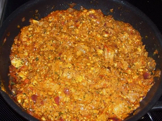 Rezept: Orientalische Putenfiletpfanne mit Feta und Ajvar Bild Nr. 8 Orientalische Putenfiletpfanne mit Feta und Ajvar - Rezept - Bild Nr. 8