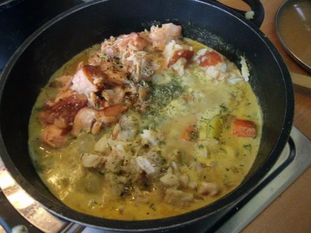 Rezept: Fischtopf mit 3erlei Fisch in einer Dillsauce Bild Nr. 14 Fischtopf mit 3erlei Fisch in einer Dillsauce - Rezept - Bild Nr. 14