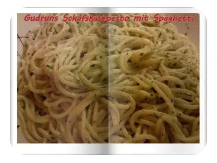 Nudeln: Schafskäsepesto mit Spaghetti - Rezept