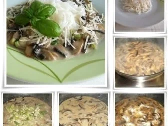 Rezept: Reis-Bandnudeln mit Champignons-Rahmsauce und Grana Padano Bild Nr. 12 Reis-Bandnudeln mit Champignons-Rahmsauce und Grana Padano - Rezept - Bild Nr. 12
