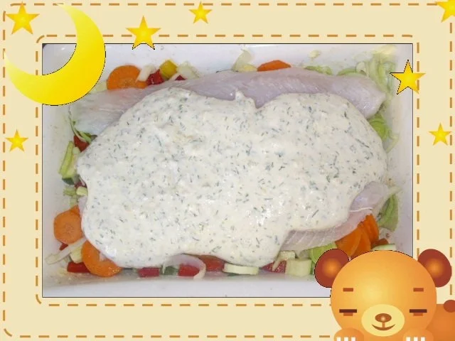 Rezept: Gratinierter Fisch im Gemüsebett Gratinierter Fisch im Gemüsebett - Rezept