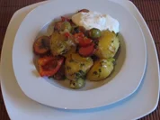 Rezept: Bunte Kartoffel-Gemüse-Pfanne Bunte Kartoffel-Gemüse-Pfanne - Rezept