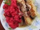 Rote Bete Stampf mit Bratwurst - Rezept