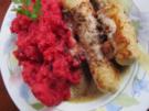 Rote Bete Stampf mit Bratwurst - Rezept