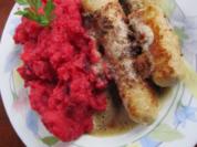 Rote Bete Stampf mit Bratwurst - Rezept