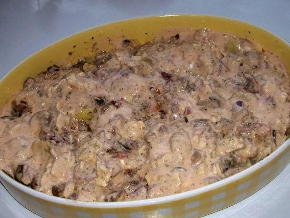 Würziger Kartoffel-Champignon-Auflauf mit Gorgonzola und Pesto-Guss - Rezept - Bild Nr. 11