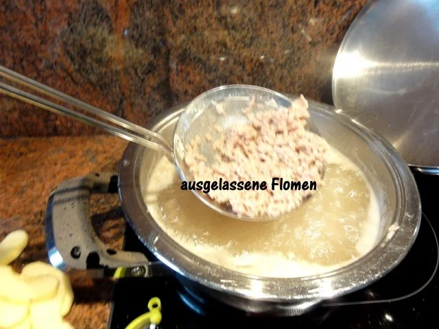 Rezept: Diverses: SCHMALZ aus Flomen Bild Nr. 4 Diverses: SCHMALZ aus Flomen - Rezept - Bild Nr. 4