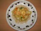 Chinakohl-Curry mit Reis und Riesengarnelen - Rezept