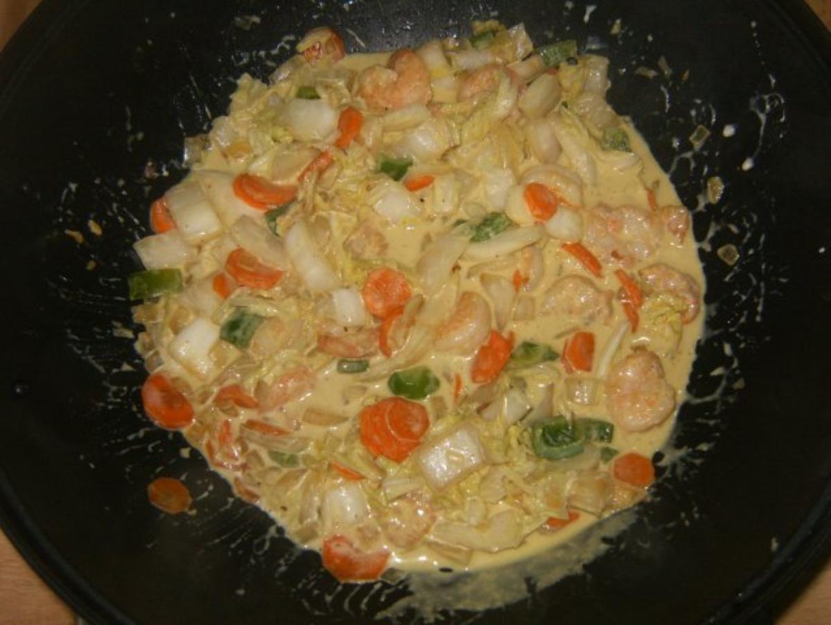 Chinakohl-Curry mit Reis und Riesengarnelen - Rezept - Bild Nr. 6