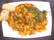 Salat :  Lauwarmer Bratkartoffelsalat mit Meeresfrüchten und Garnelenmarinade - Rezept