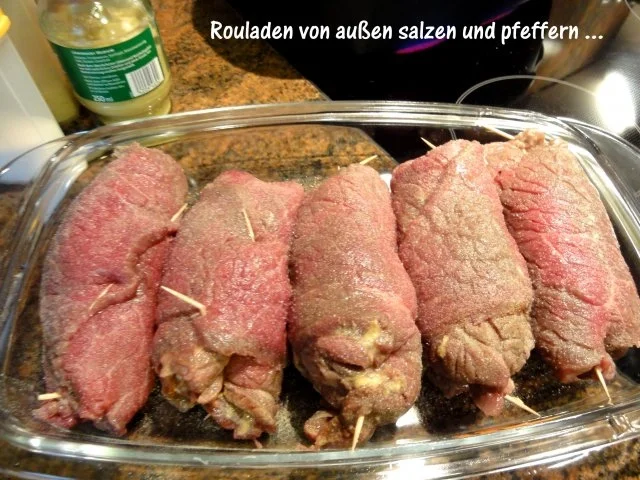 Rezept: Fleisch: RINDERROULADEN mit Mettfüllung Bild Nr. 3 Fleisch: RINDERROULADEN mit Mettfüllung - Rezept - Bild Nr. 3