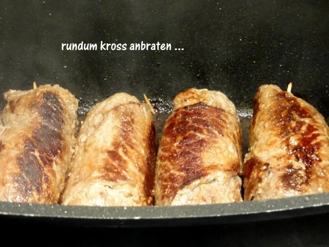 Rezept: Fleisch: RINDERROULADEN mit Mettfüllung Bild Nr. 4 Fleisch: RINDERROULADEN mit Mettfüllung - Rezept - Bild Nr. 4