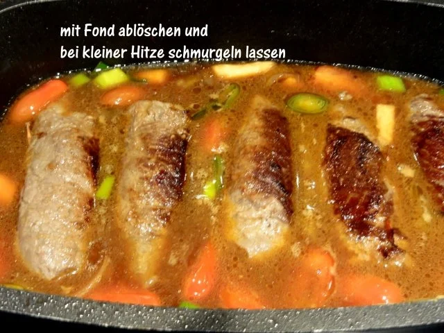 Rezept: Fleisch: RINDERROULADEN mit Mettfüllung Bild Nr. 6 Fleisch: RINDERROULADEN mit Mettfüllung - Rezept - Bild Nr. 6