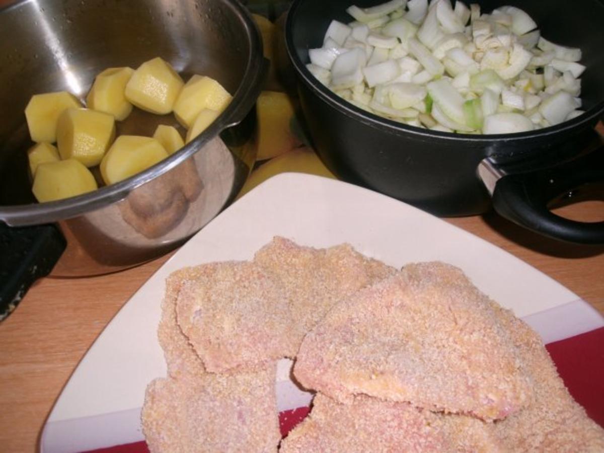 Minutensteaks nach Wiener Art mit Fenchelrahmgemüse - Rezept - Bild Nr. 4