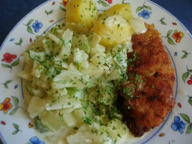 Minutensteaks nach Wiener Art mit Fenchelrahmgemüse - Rezept - Bild Nr. 9