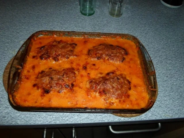 Rezept: Ajvar-Schnitzel-Auflauf mit Bandnudeln Bild Nr. 4 Ajvar-Schnitzel-Auflauf mit Bandnudeln - Rezept - Bild Nr. 4