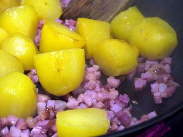 Hähnchen, Birnen, Kartoffeln und Speck - Rezept - Bild Nr. 2