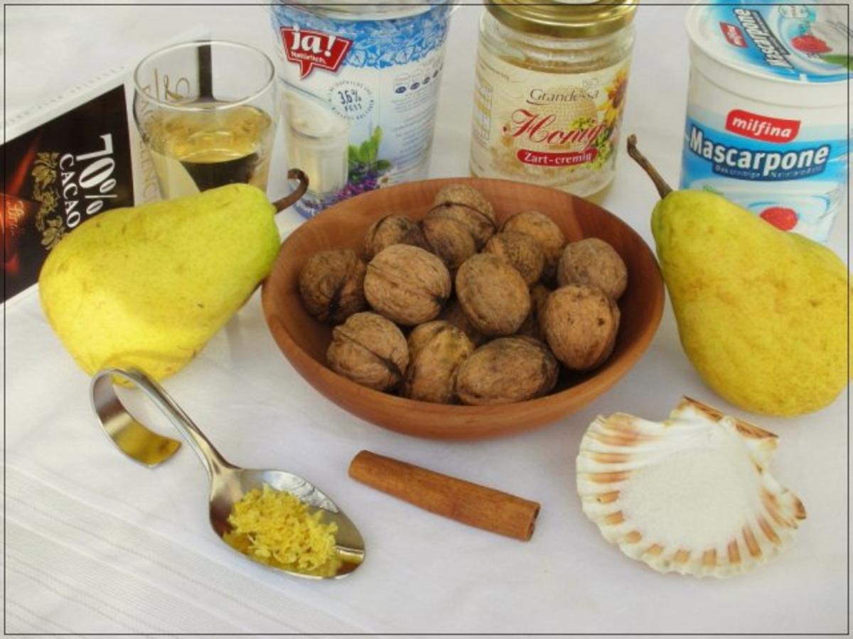 Dessert: Pochierte Birnen auf Mascarpone - Joghurtcreme - Rezept - Bild Nr. 3