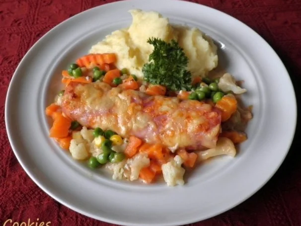 Hack - Schinken - Röllchen auf Gemüsebett - Rezept - Bild Nr. 2