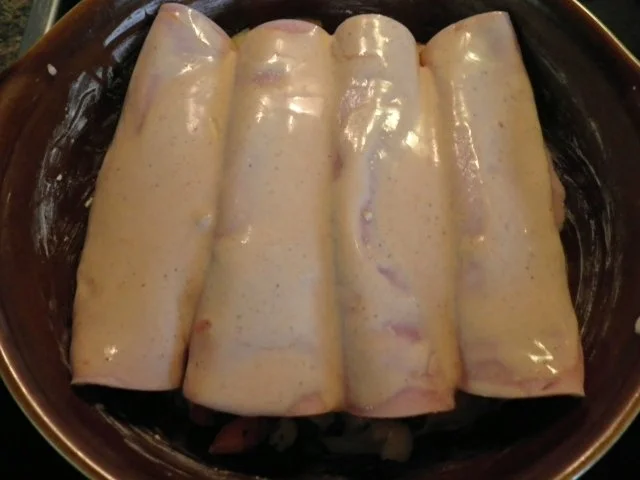 Hack - Schinken - Röllchen auf Gemüsebett - Rezept - Bild Nr. 7