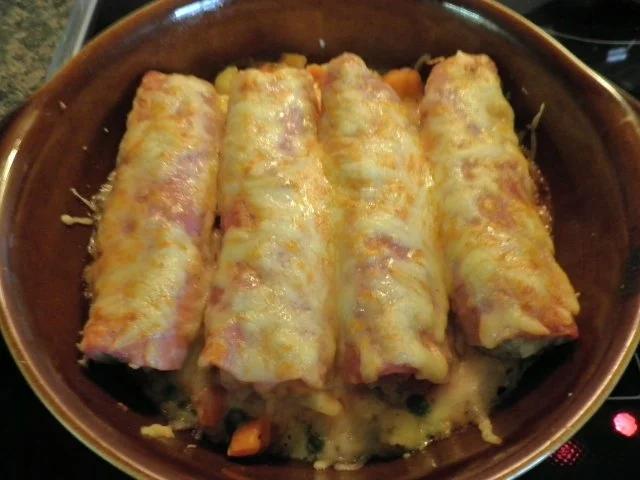 Hack - Schinken - Röllchen auf Gemüsebett - Rezept - Bild Nr. 9