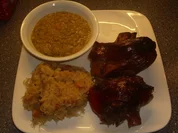 Eisbein gebacken mit Erbspüree - Rezept