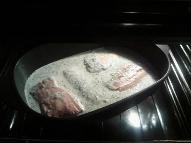 Rezept: Lachs mit Sojasahne auf Süsskartoffel-Spiegel Bild Nr. 5 Lachs mit Sojasahne auf Süsskartoffel-Spiegel - Rezept - Bild Nr. 5