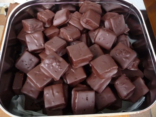 Plätzchen & Kekse : Dominosteine : Lebkuchen - Schokowürfel ...Rz frei Schnautze - Rezept