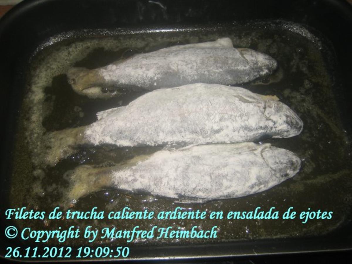 Fisch - Filetes de trucha caliente ardiente en ensalada de ejotes - Rezept - Bild Nr. 6